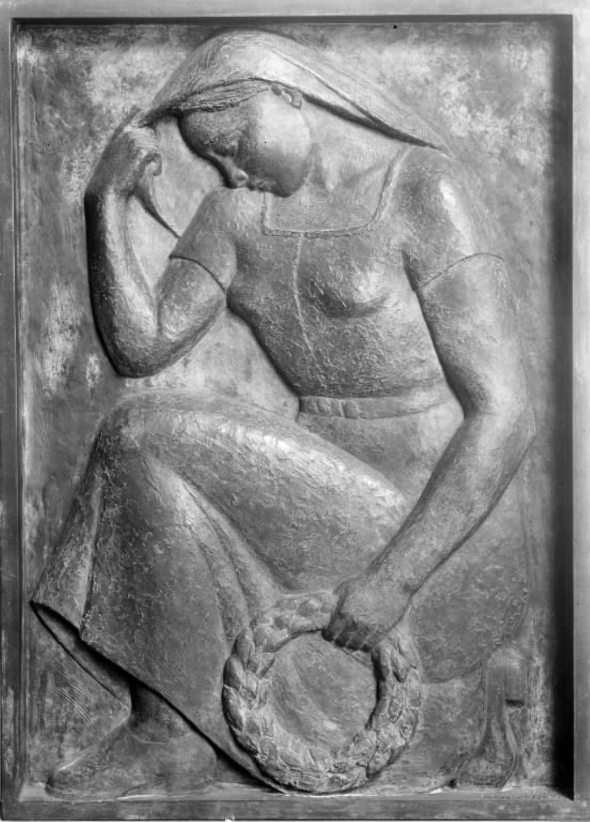 Knælende kvinde med en krans, Gottfred Eickhoff, 1940