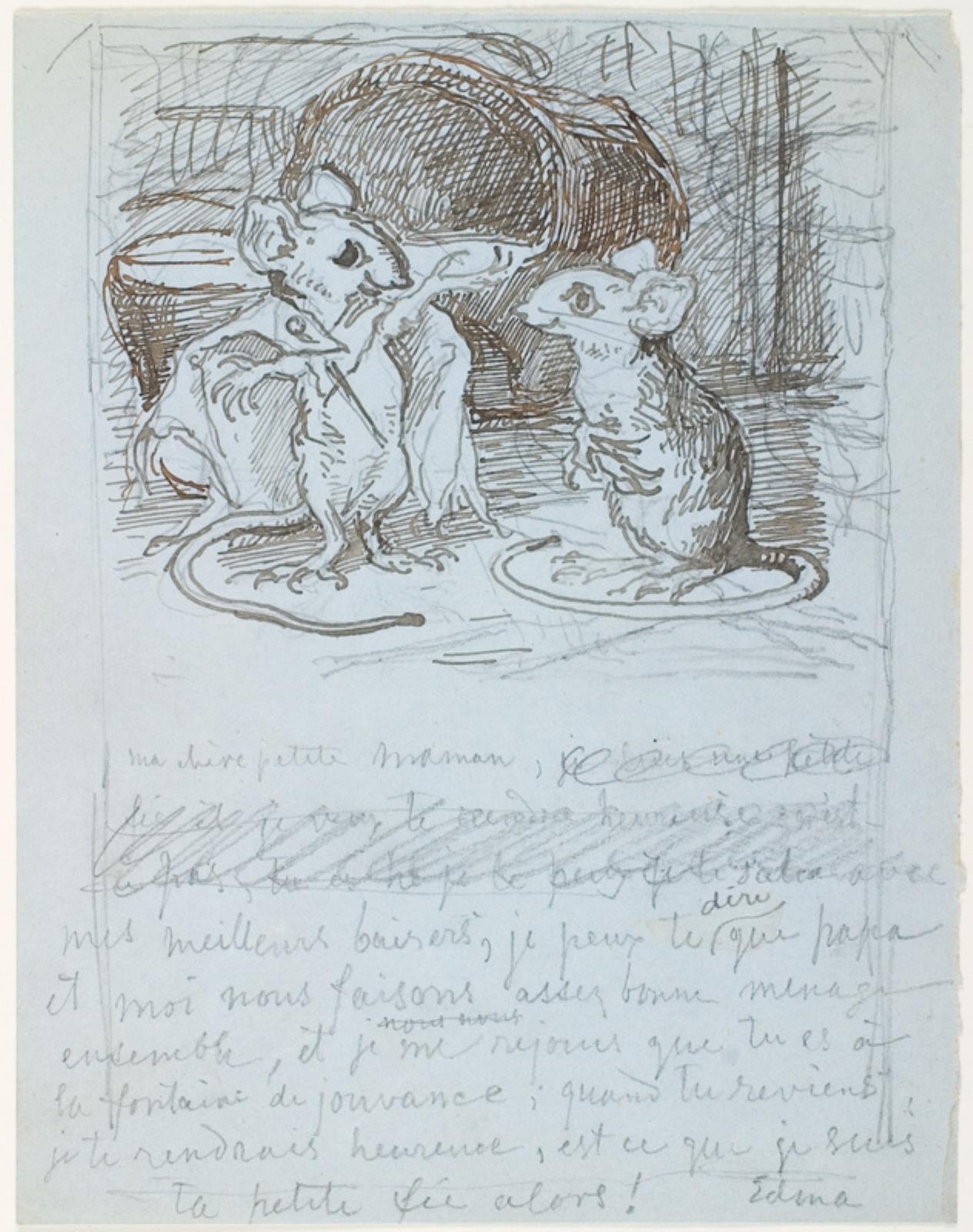 Illustrationsudkast til H.C. Andersen, "Suppe paa en Pølsepind"