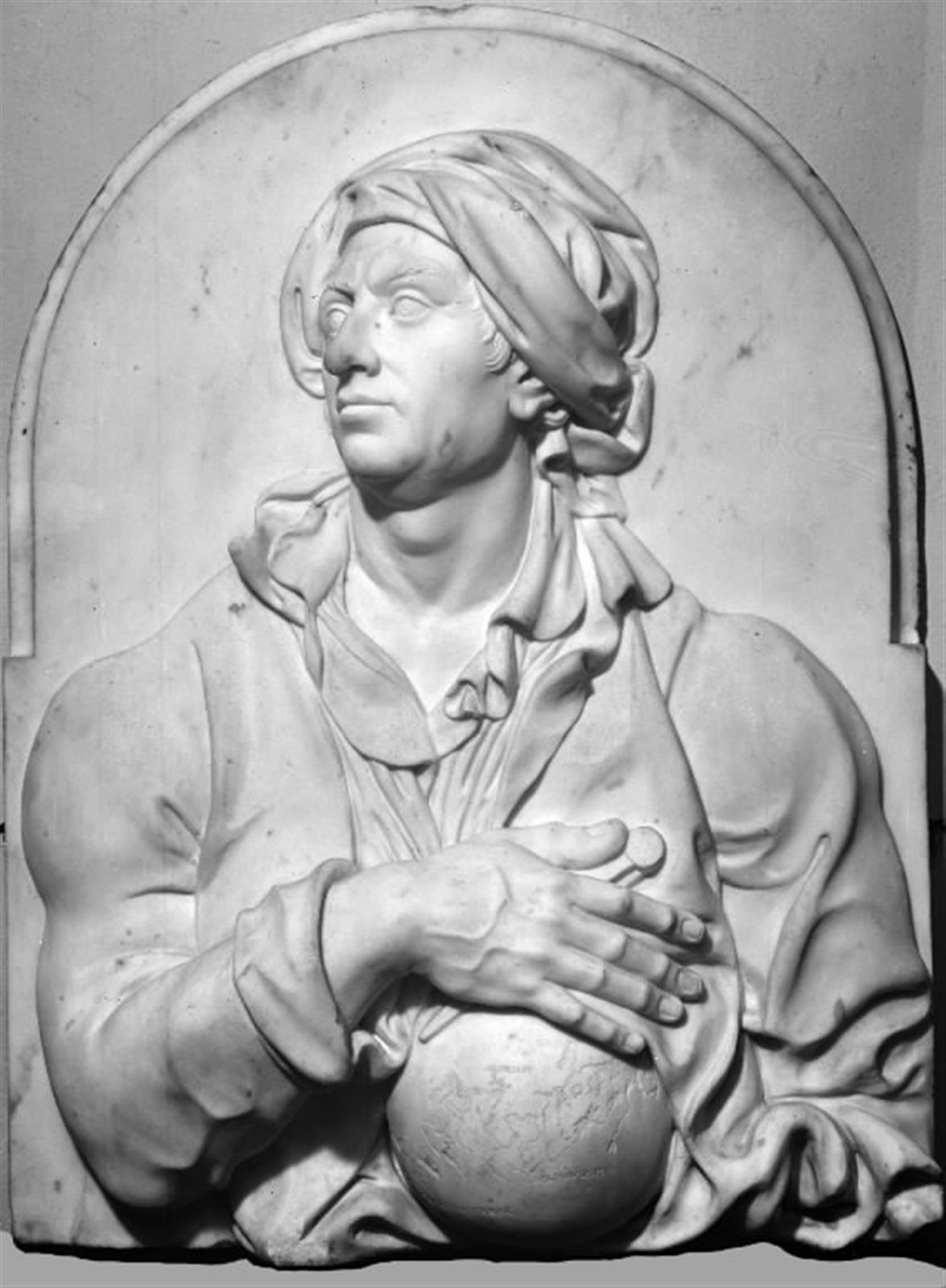 Gravrelief over en geograf