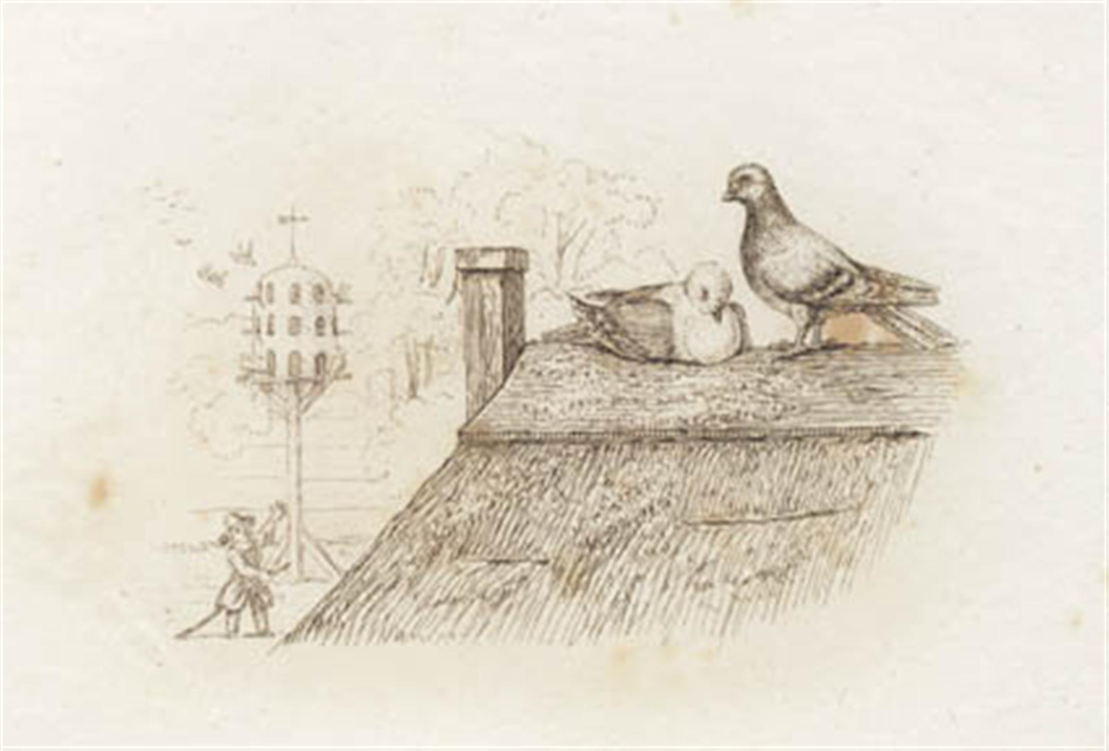 Illustration til "Halvhundrede Fabler for Børn" af Hey