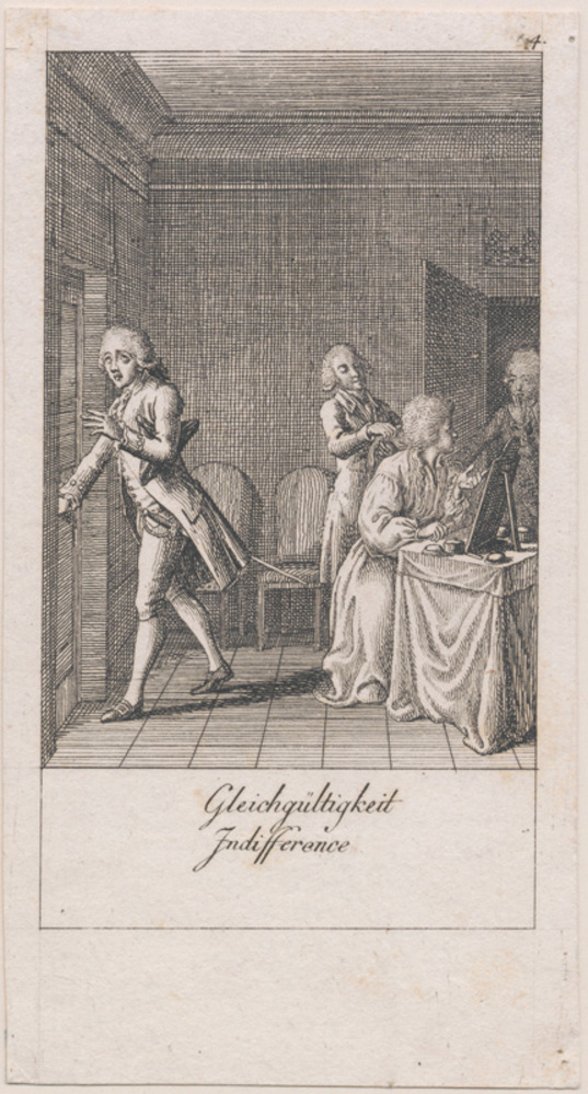 Illustration til giftermålets årsager og følger (Gleichgültigkeit Indifference)