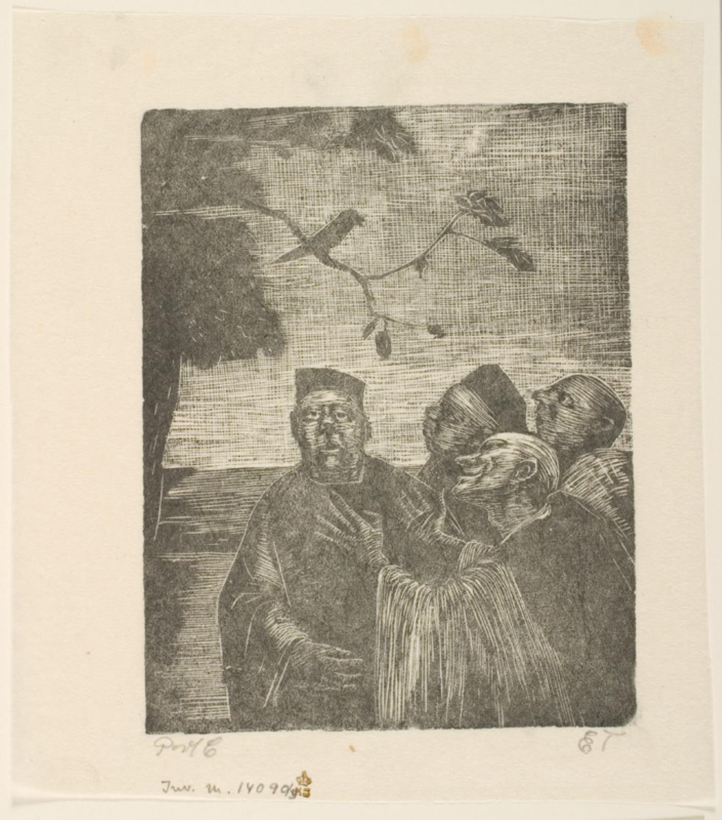 Illustration til H.C. Andersen: Nattergalen, Povl Christensen, 1938