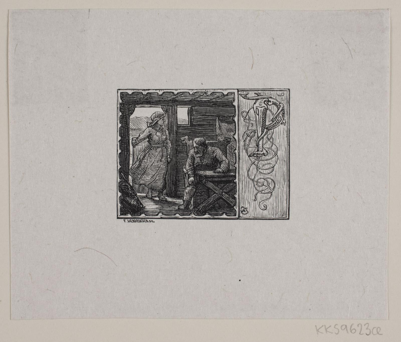 Vignet til fortællingen "Kong Gorm og hans Sønner"