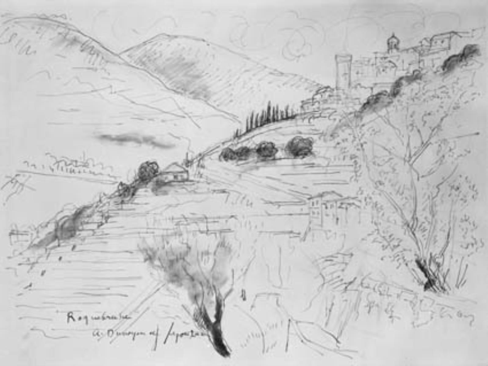 Landskab ved Rocquebrune, André Dunoyer de Segonzac, 1947