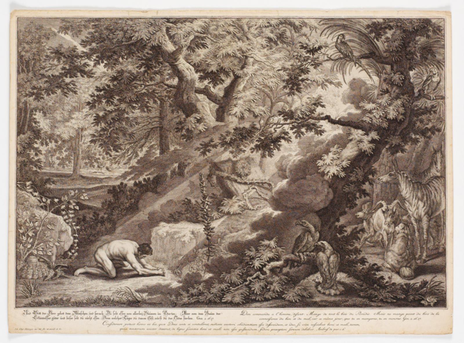 Gud forbyder Adam at spise af kundskabens træ