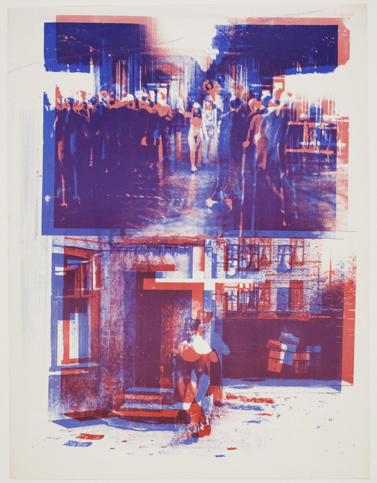 Dobbeltbillede fra serien "Den kvindelige Kristus"., Lene Adler Petersen, 1969