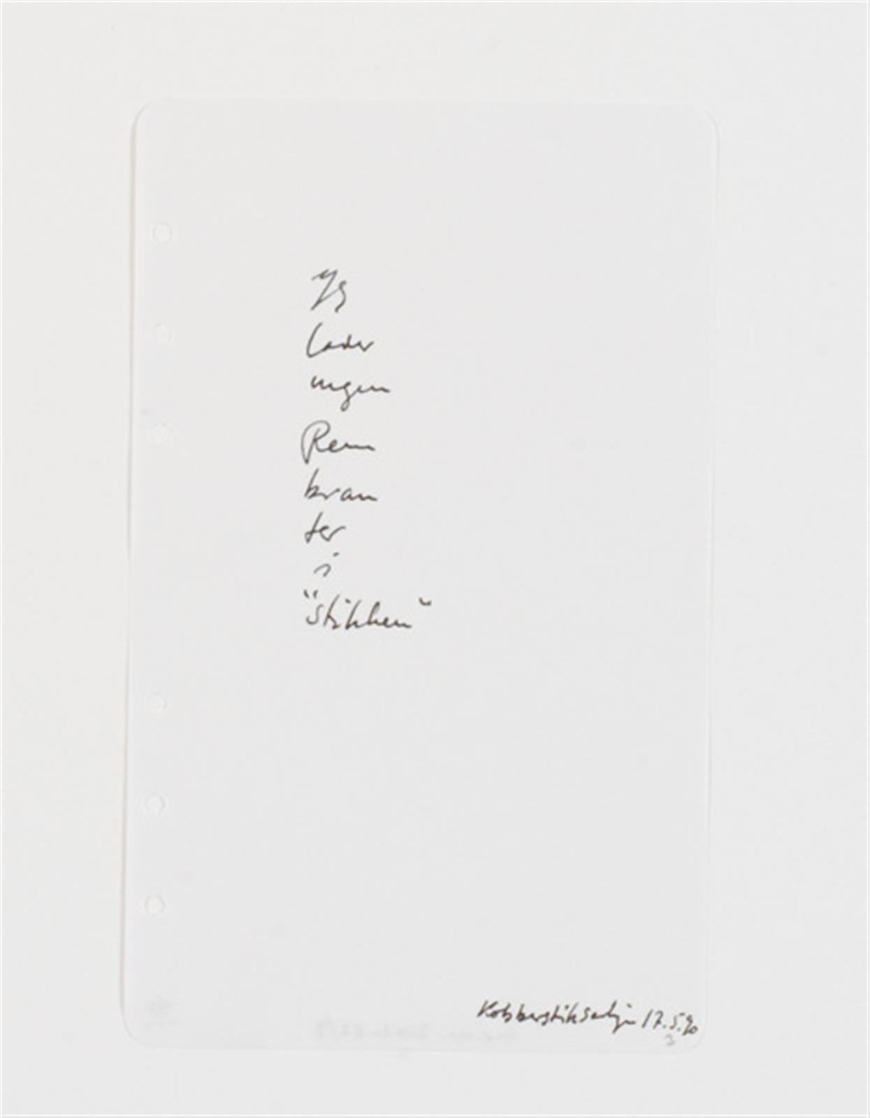 Notater og udkast omkring udstillingen "T.O.W.C...." etc, William Louis Sørensen, 1990