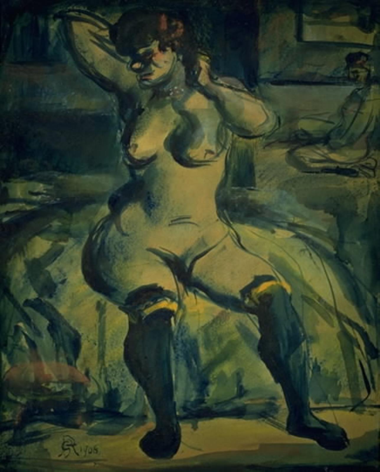 Pige, der sætter sit hår, Georges Rouault, 1906