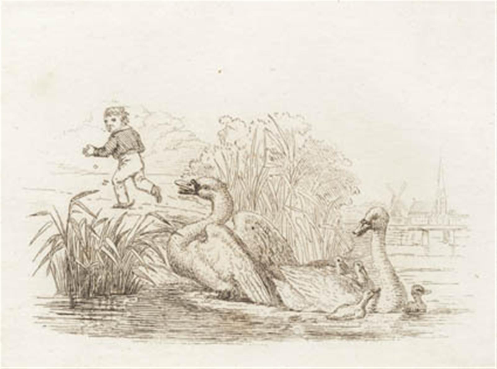 Illustration til "Halvhundrede Fabler for Børn" af Hey