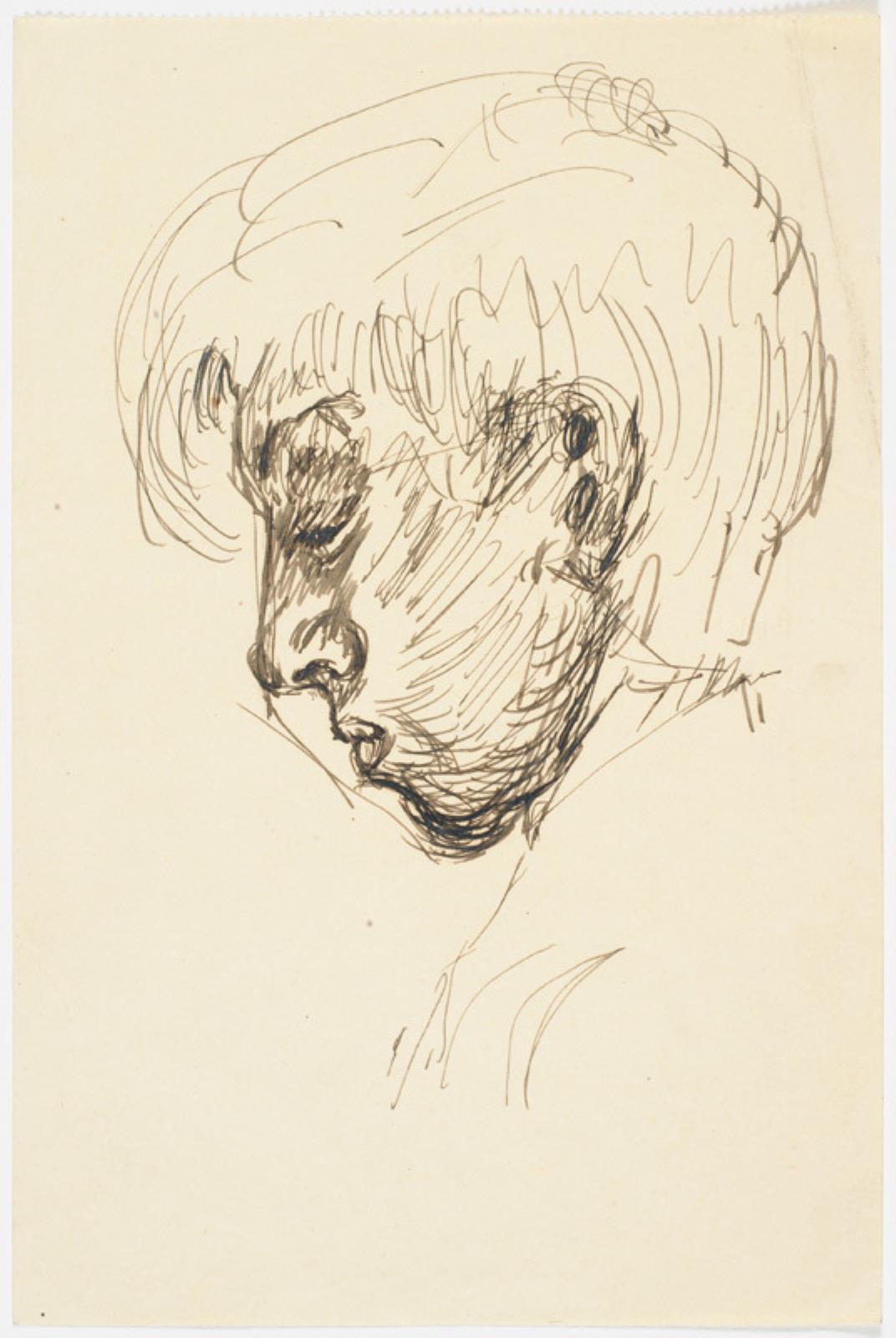 Portræt af kunstnerens bror Otto, kaldet Mads, i profil mod v., Richard Mortensen, 1929-1931