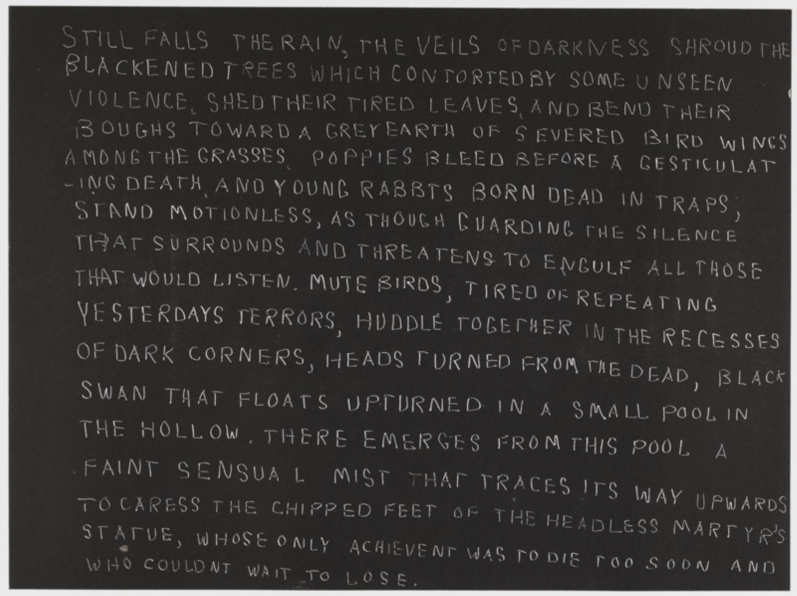 YOUNG RABBITS BORN DEAD IN TRAPS, Rodney Graham, 2001