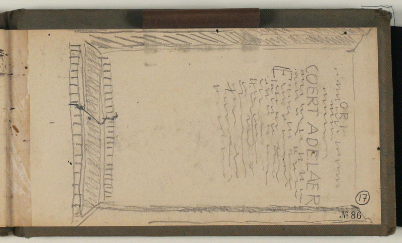 Studie af Cort Adelers gravsten i Vor Frue Kirke, København