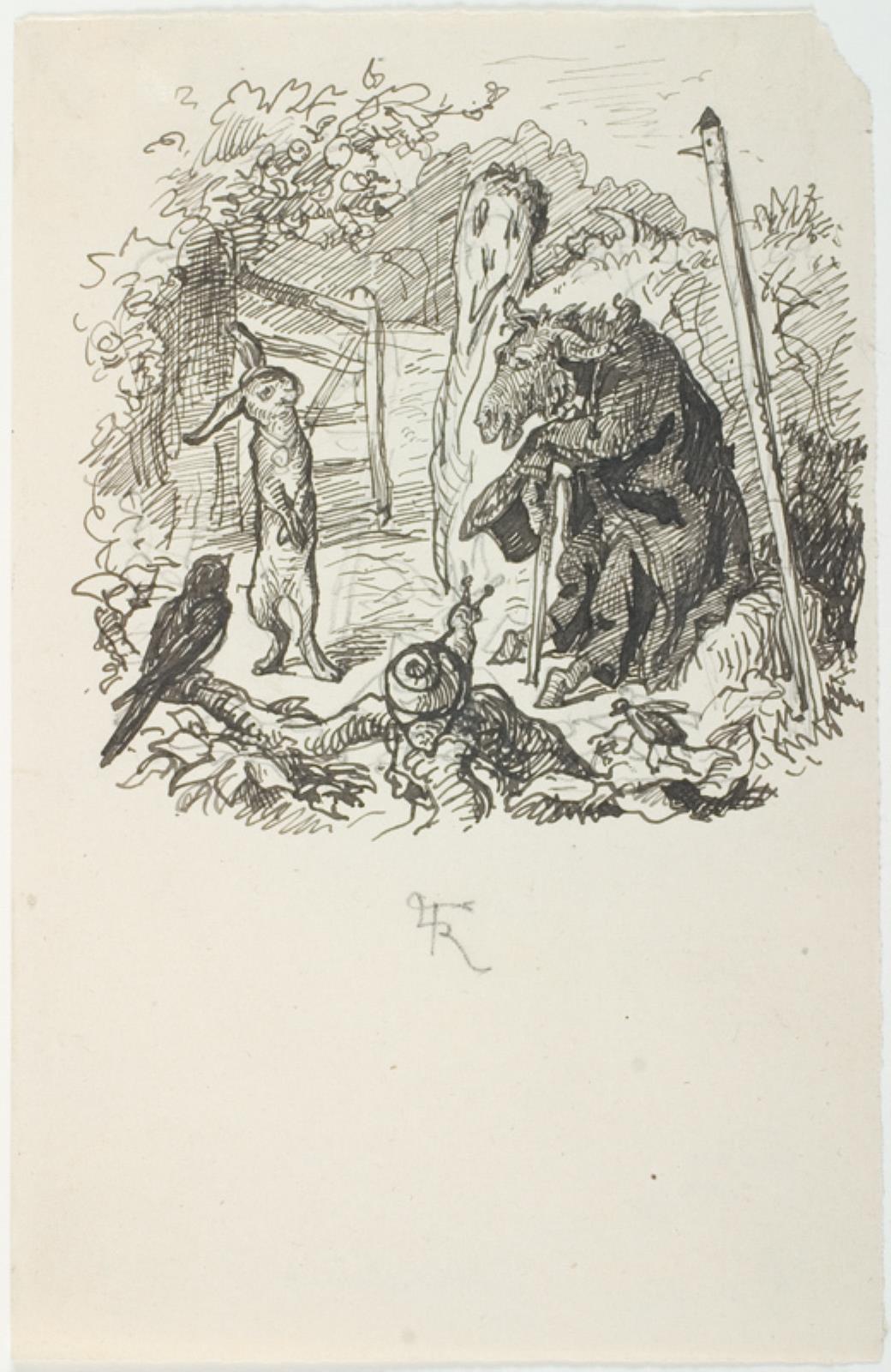 Variant af begyndelsesvignetten til H.C. Andersen, Hurtigløberne