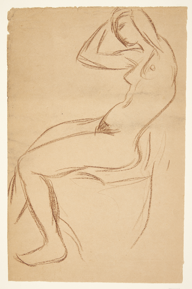 Siddende kvindelig model, Sigurd Swane, 1916