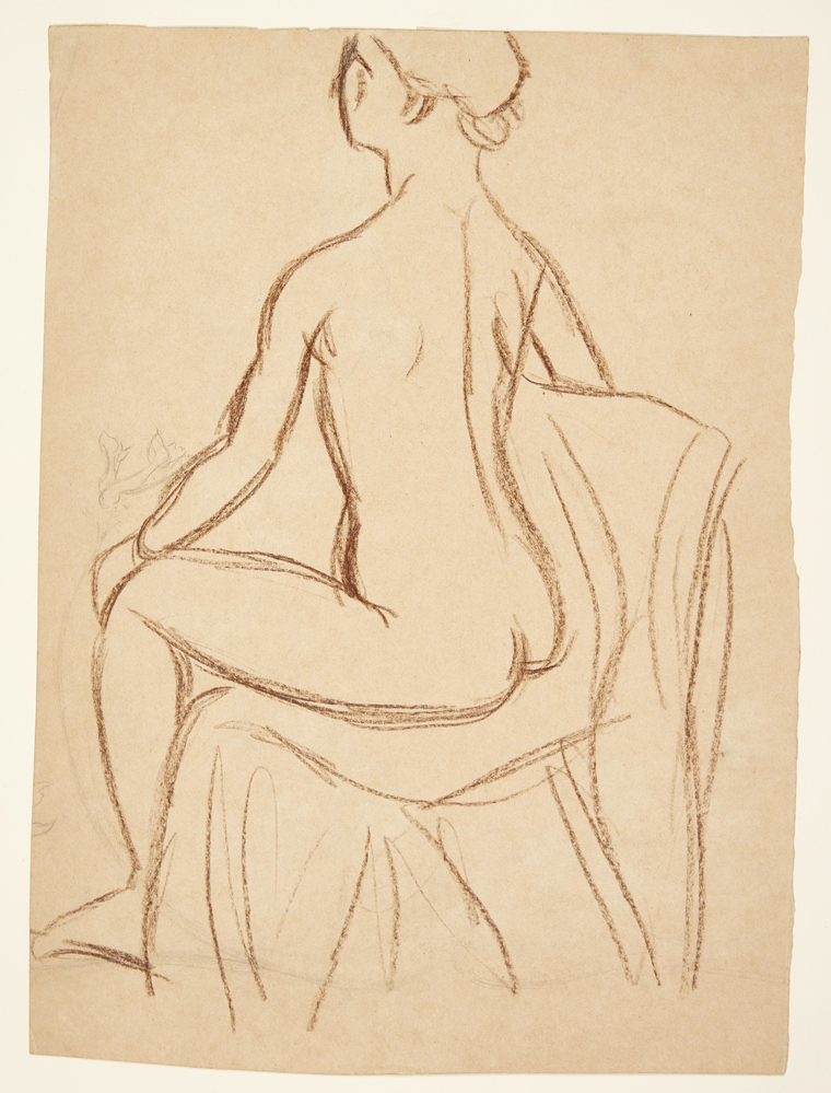 Siddende kvindelig model, Sigurd Swane, 1916