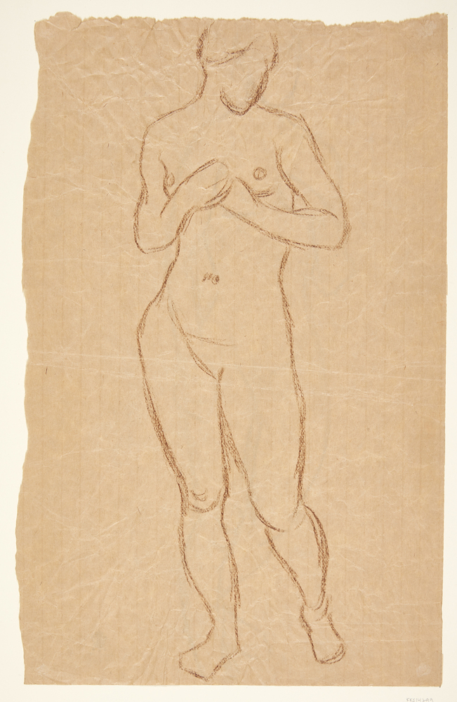 Stående kvindelig model, Sigurd Swane, 1916