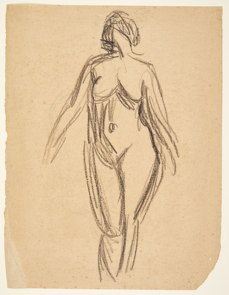 Stående kvindelig model, Sigurd Swane, 1916