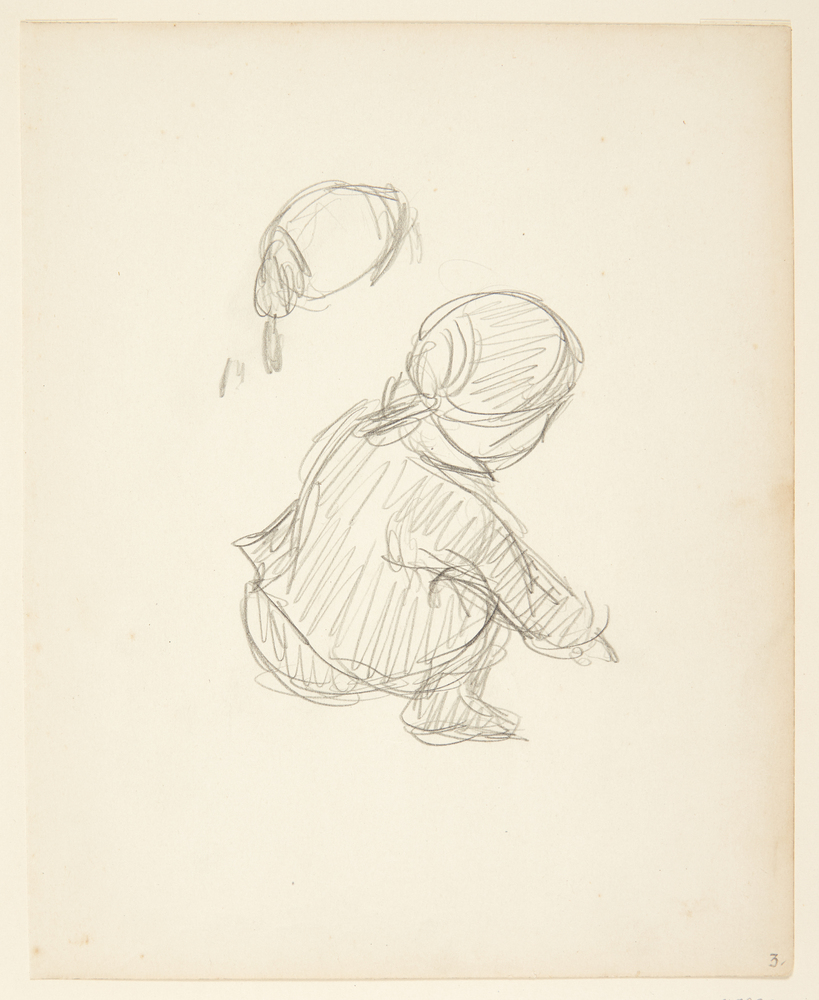 Barn siddende på hug, Sigurd Swane, 1916