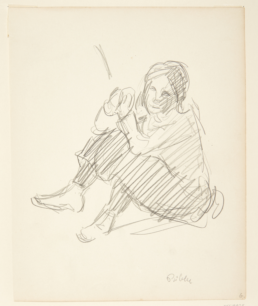 Siddende pigebarn, Sigurd Swane, 1916