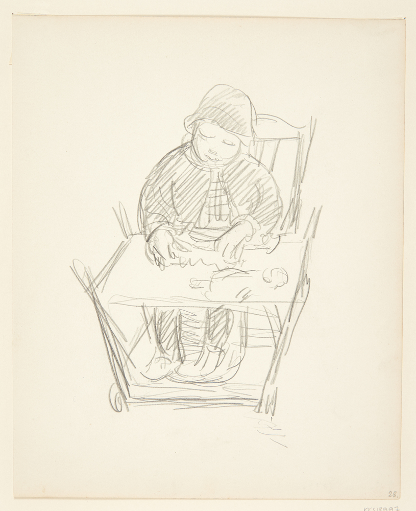 Dreng ved legebord, Sigurd Swane, 1916