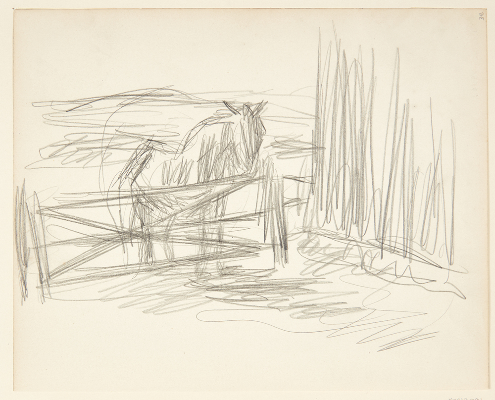 Hest ved hegn, Sigurd Swane, 1916