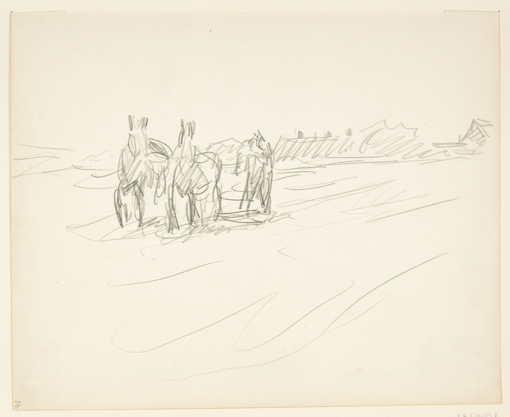 Mark med heste for vogn, Sigurd Swane, 1916