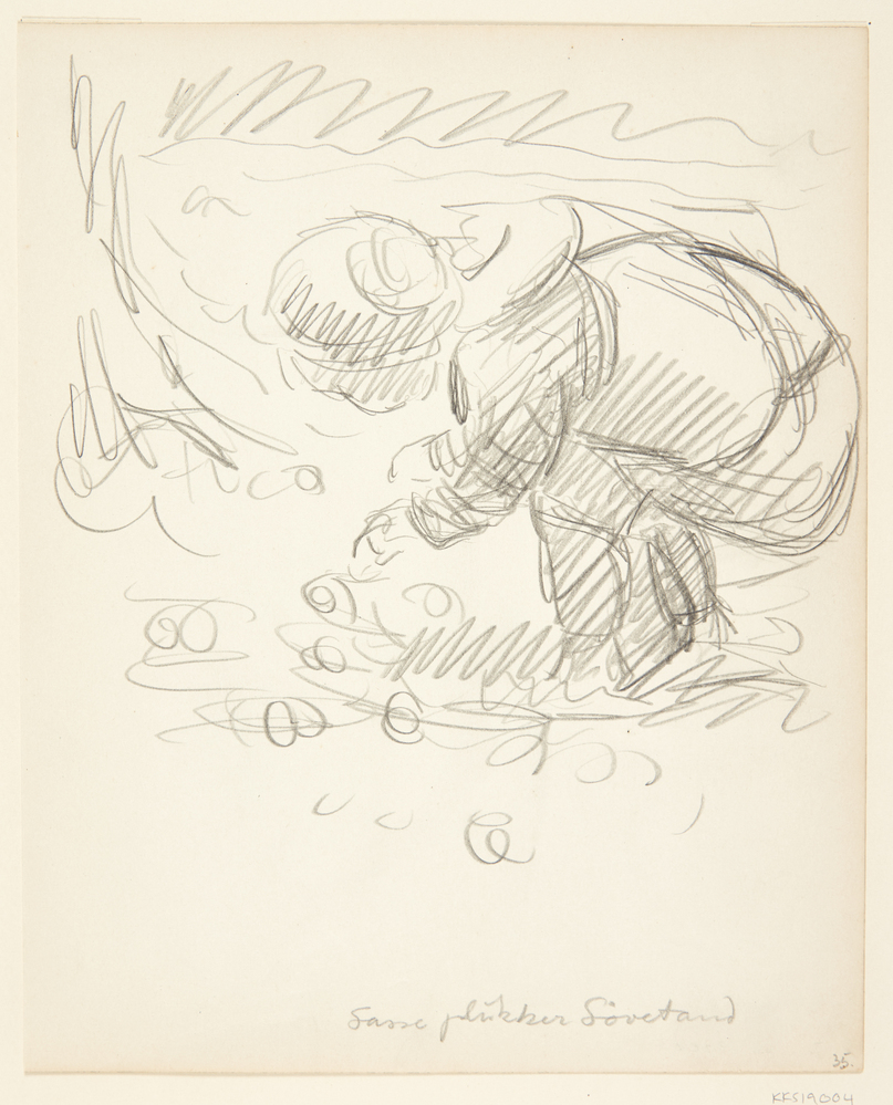 Lasse plukker løvetand, Sigurd Swane, 1916