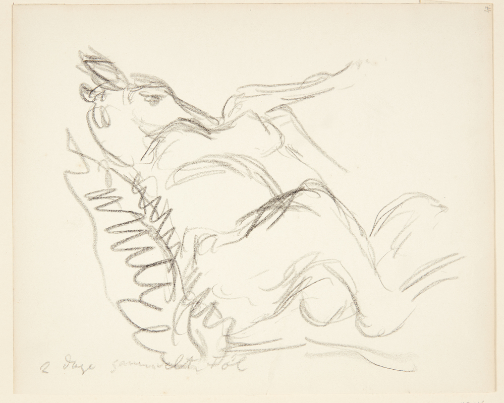 2 dage gammelt føl liggende, Sigurd Swane, 1916