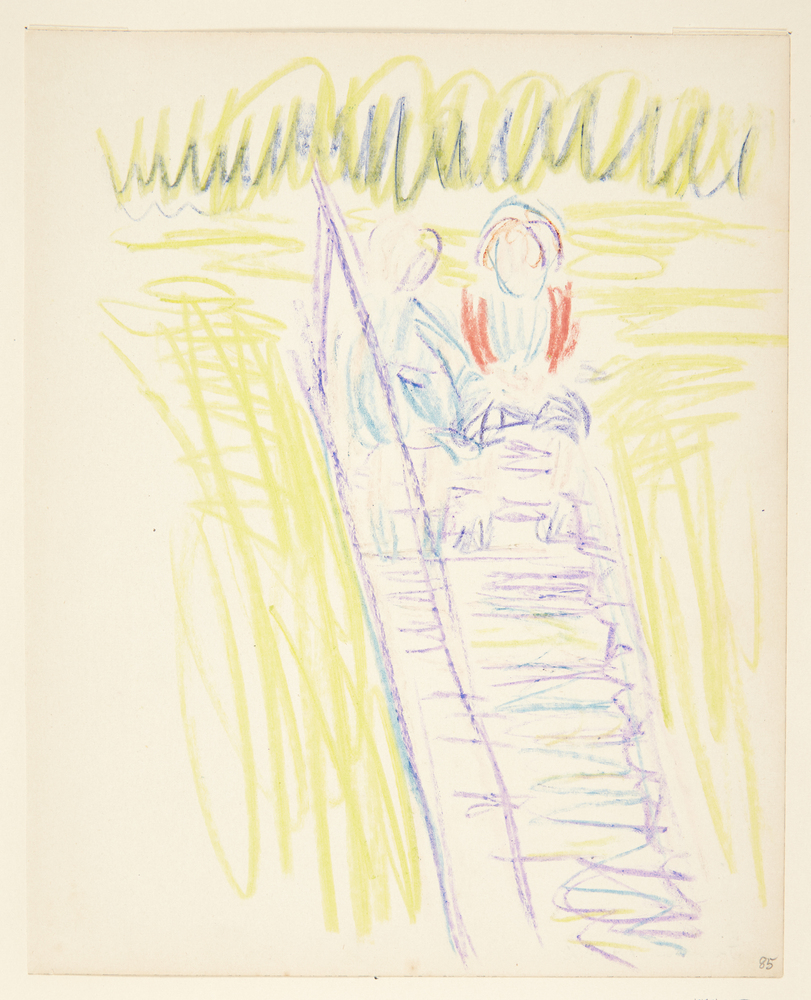 Havetrappe med to børn, Sigurd Swane, 1916