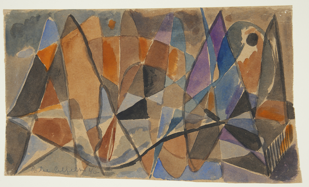 Abstrakt komposition, Else Alfelt, 1940