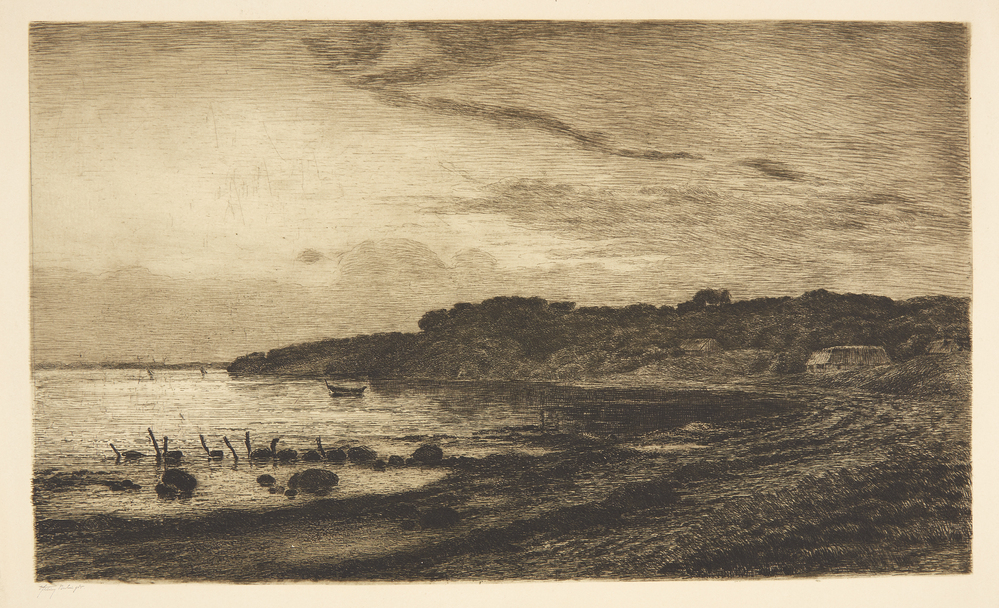 Aften ved Vejle Fjord, Louise Ravn-Hansen, 1849-1909