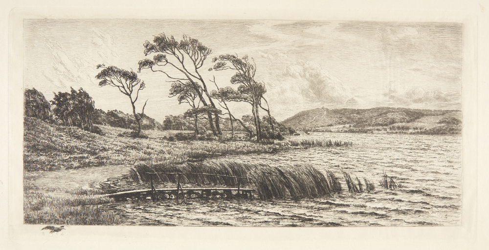 Ved en indsø. Storm