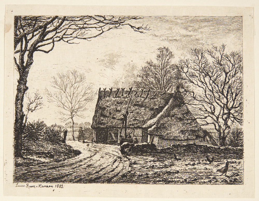 Gammelt hus ved udkanten af en skov