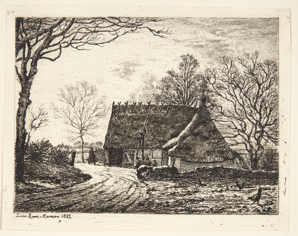 Gammelt hus ved udkanten af en skov