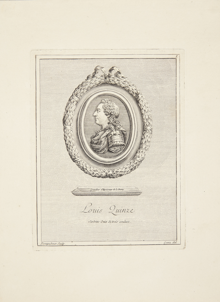 Brystportræt af Ludvig XV, profil mod venstre