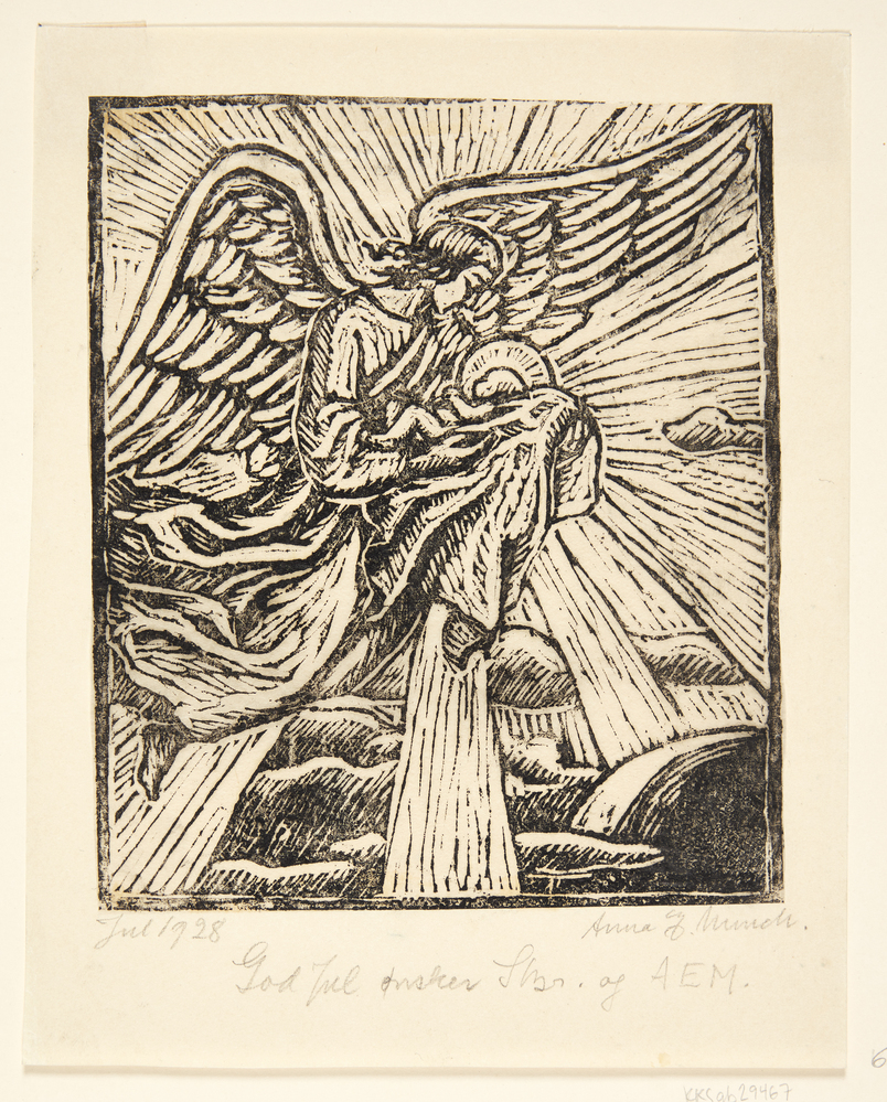 Engel med barn, Anna Munch, 1928